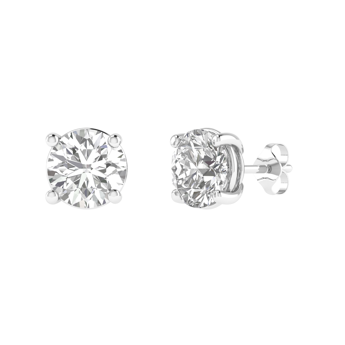 multipurpose round solitaire earrings - White