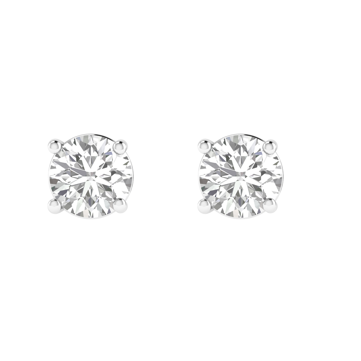 multipurpose round solitaire earrings - White