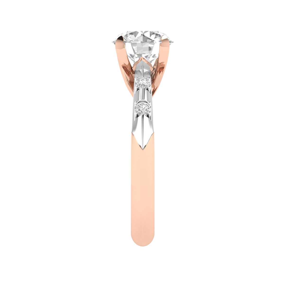 Multitone Round Diamond Ring - Rose