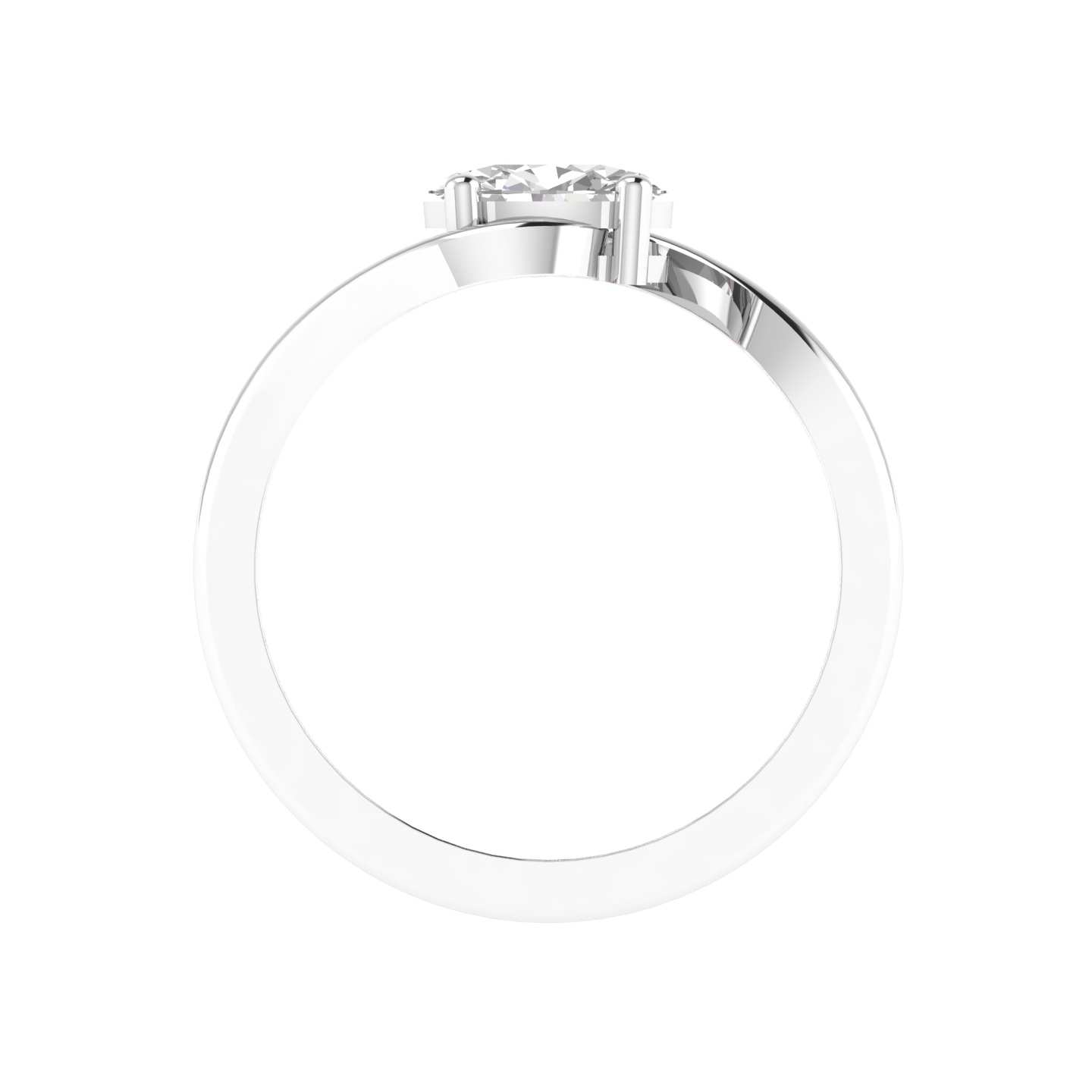 Oval Solitaire Ring - White