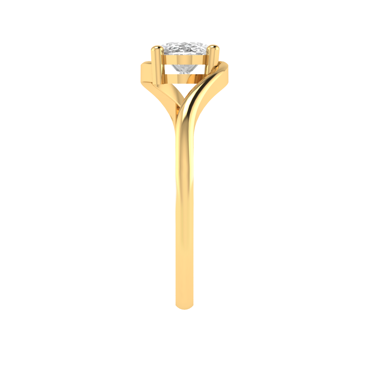 Oval Solitaire Ring - Gold