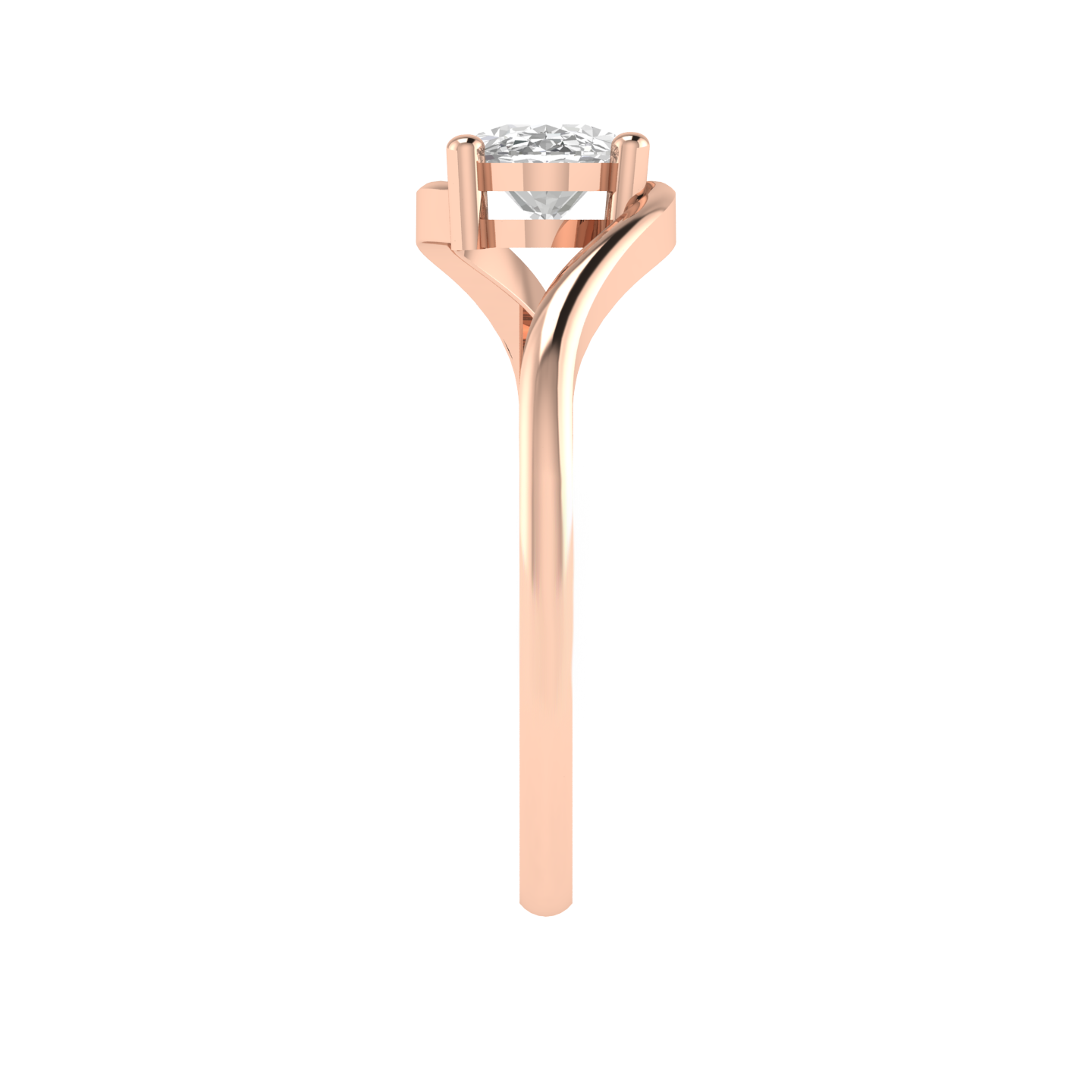 Oval Solitaire Ring - Rose