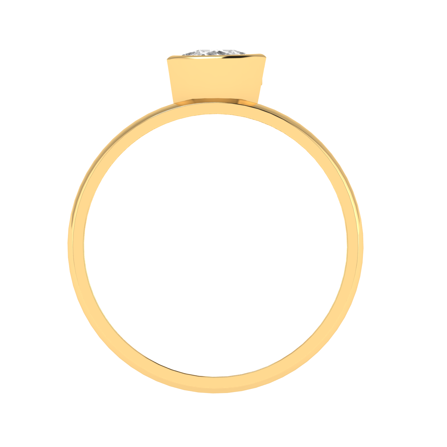 Pear Invisible Solitaire Ring - Gold