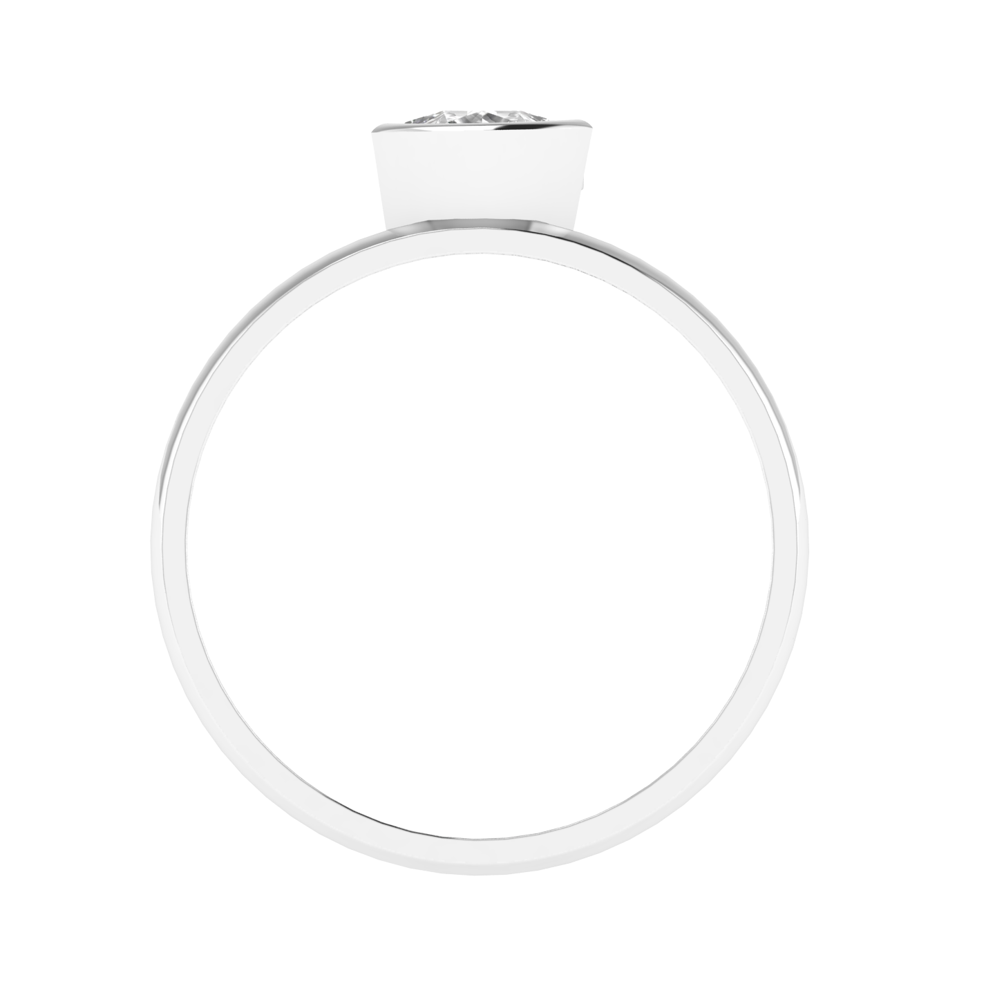 Pear Invisible Solitaire Ring - White