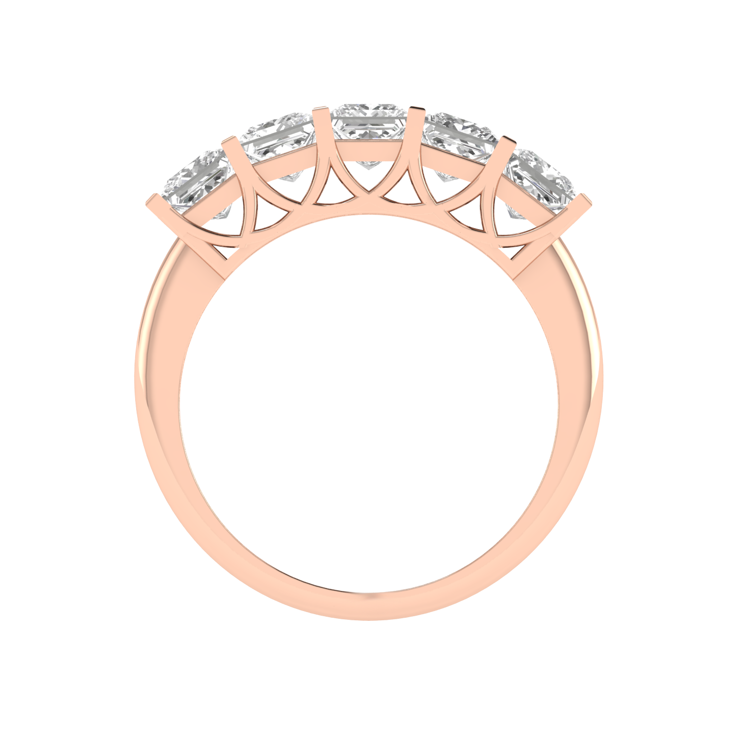 Princess Channel Half Eternity Ring - Rose