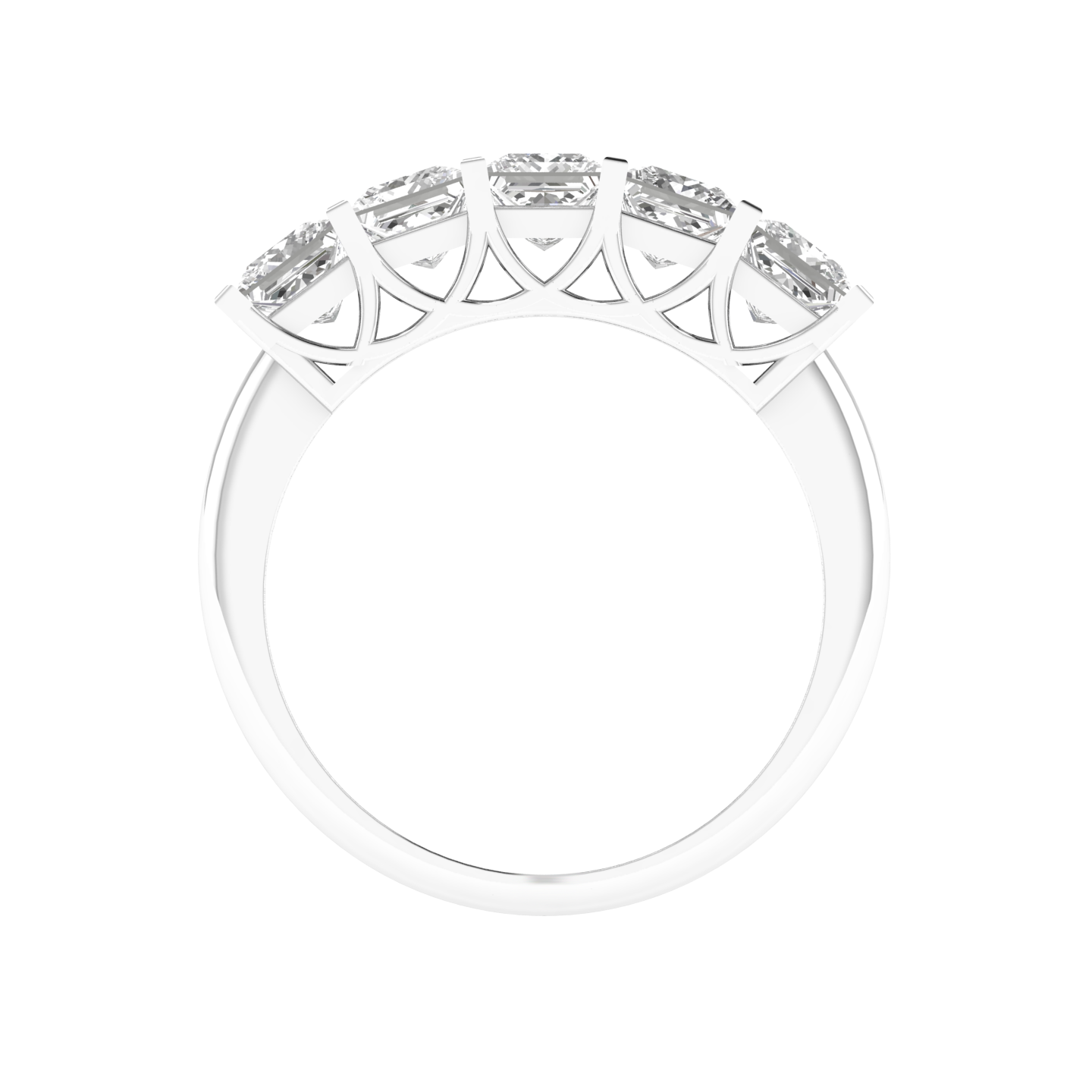 Princess Channel Half Eternity Ring - White