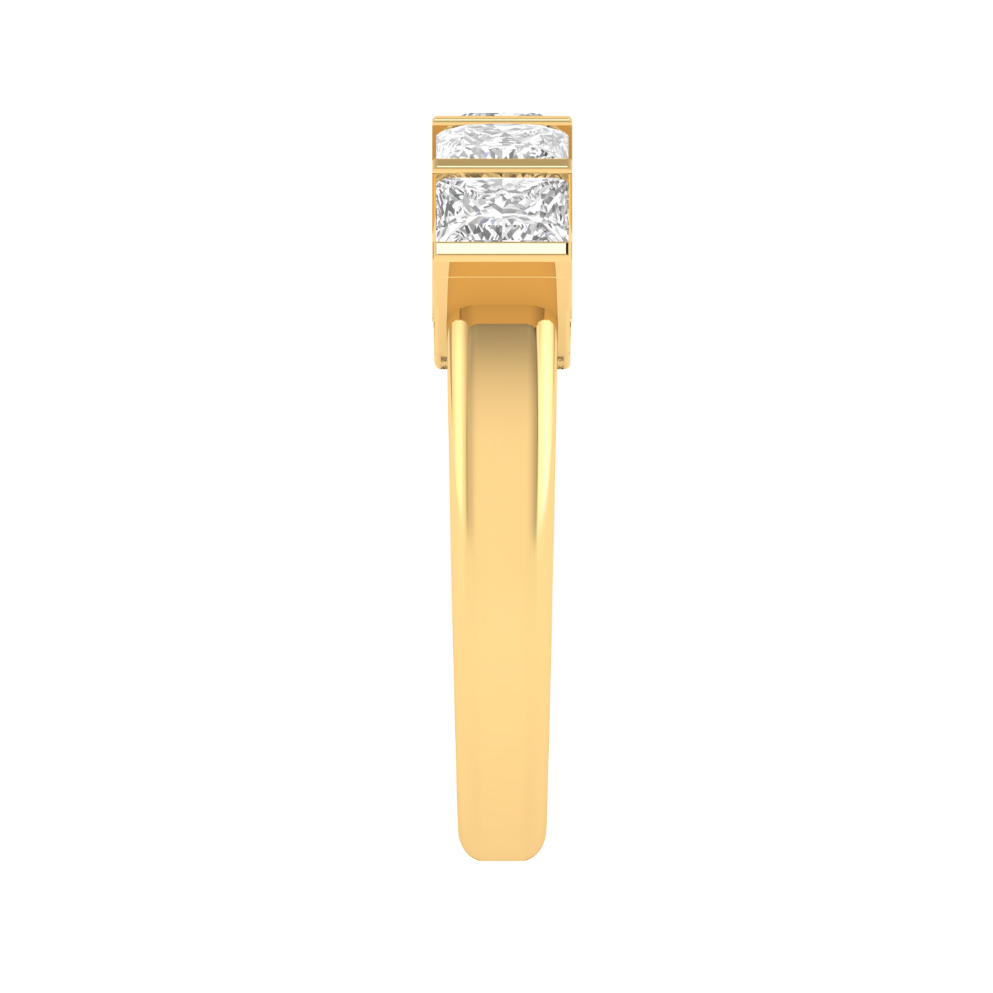 Princess Channel Half Eternity Ring - Gold