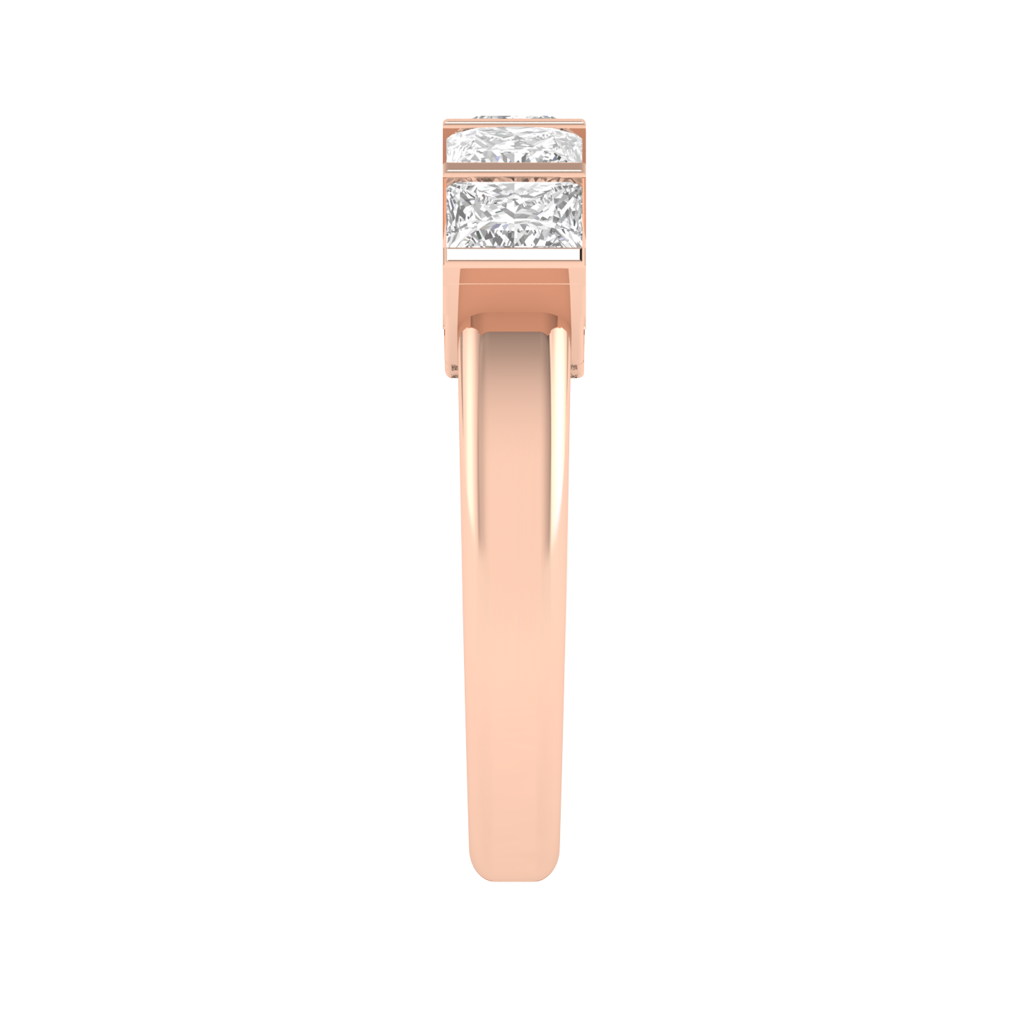 Princess Channel Half Eternity Ring - Rose