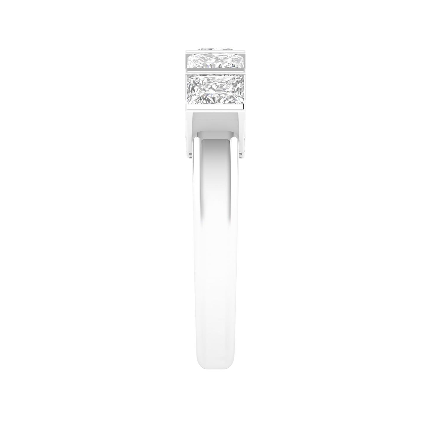 Princess Channel Half Eternity Ring - White