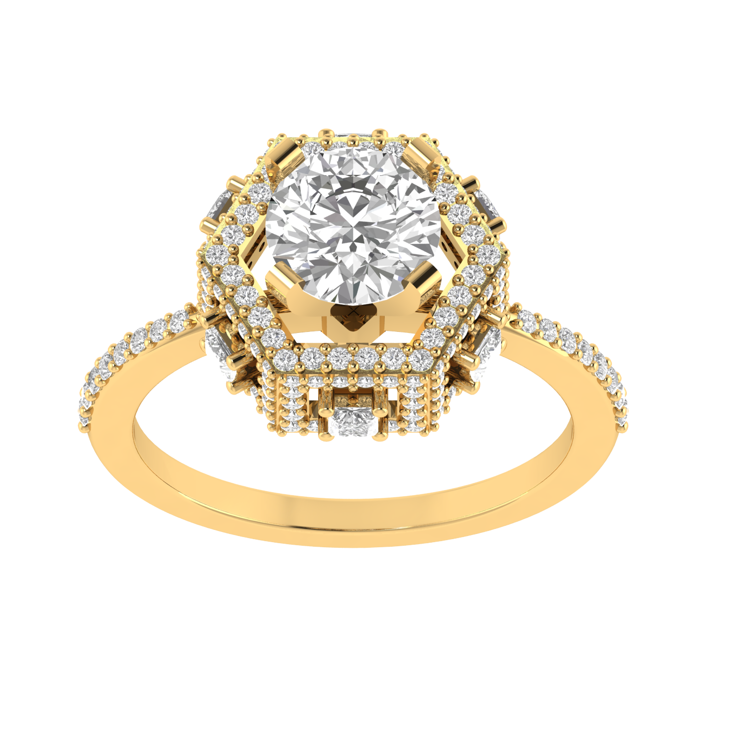 Round Cocktail Ring - Gold