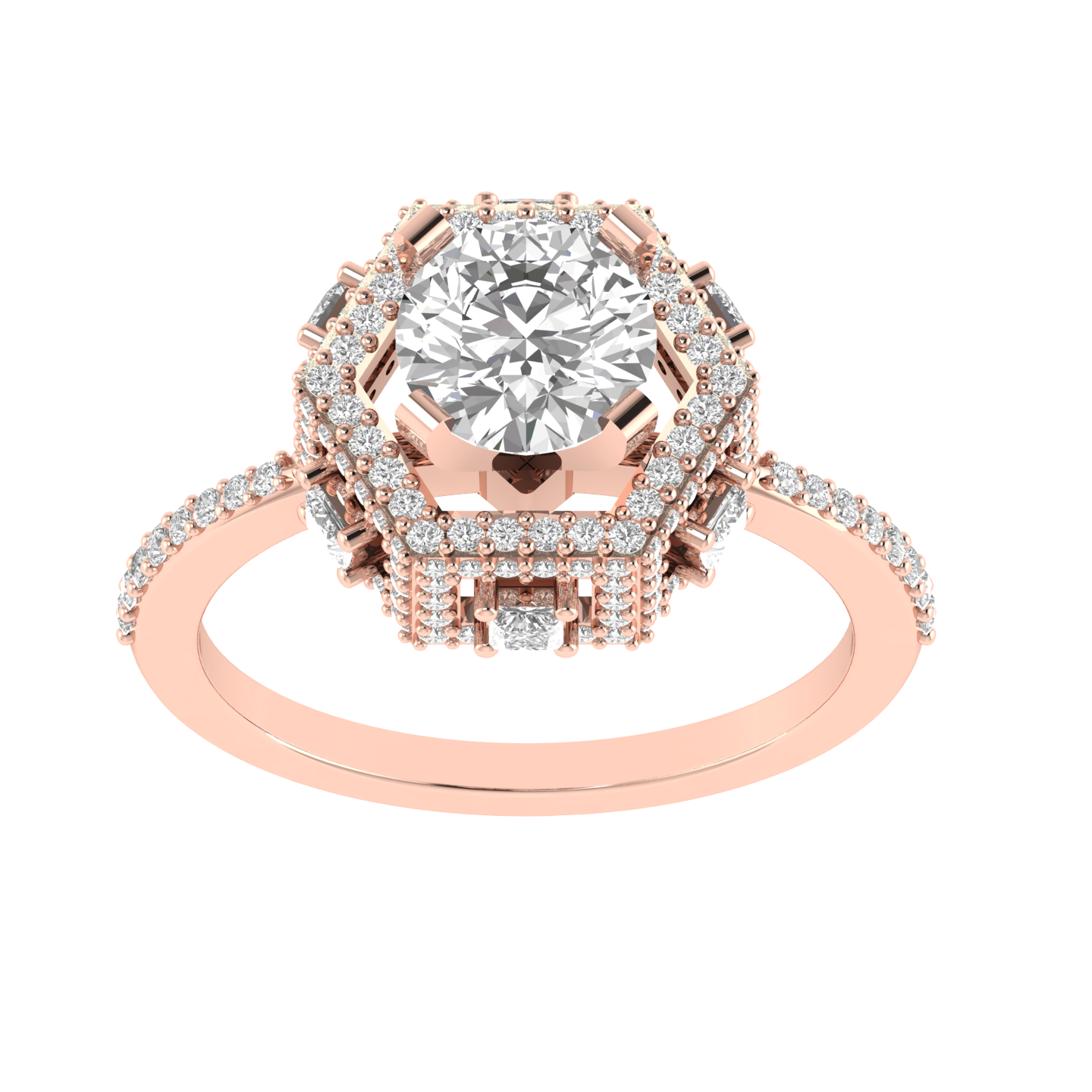 Round Cocktail Ring - Rose