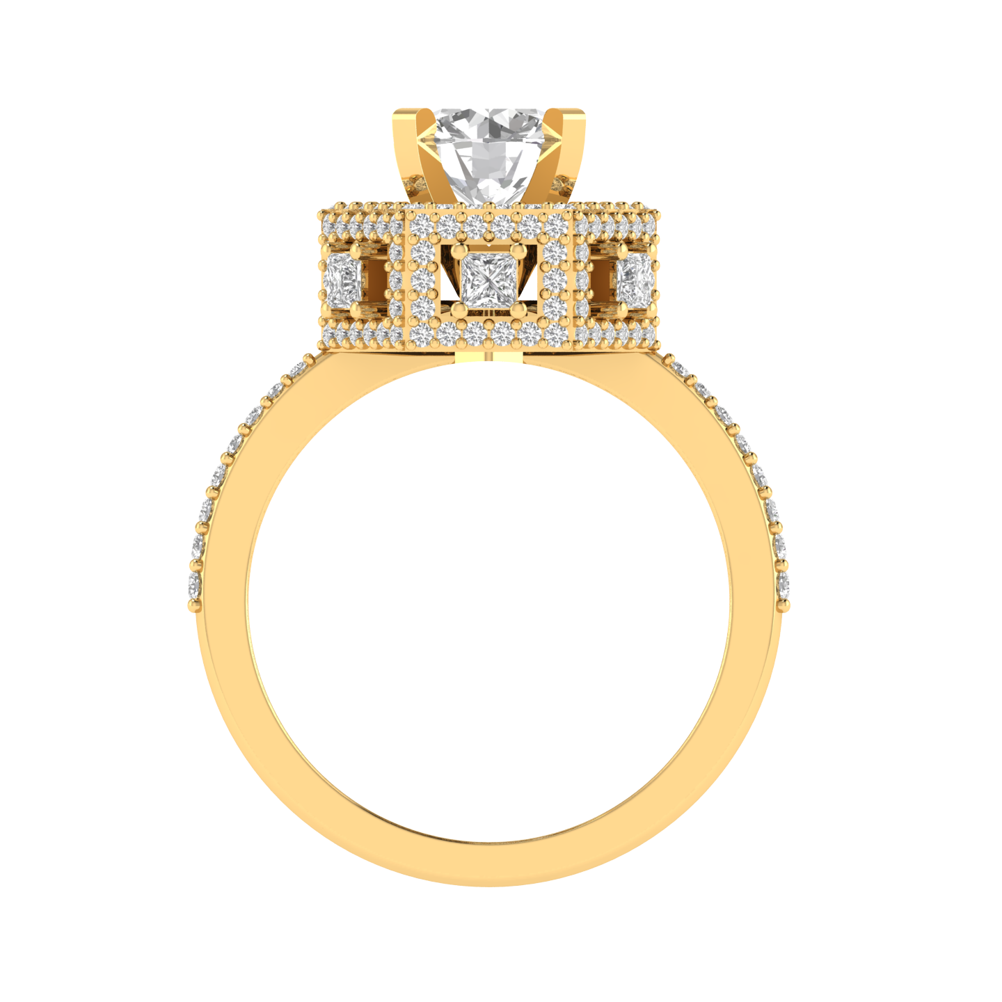 Round Cocktail Ring - Gold