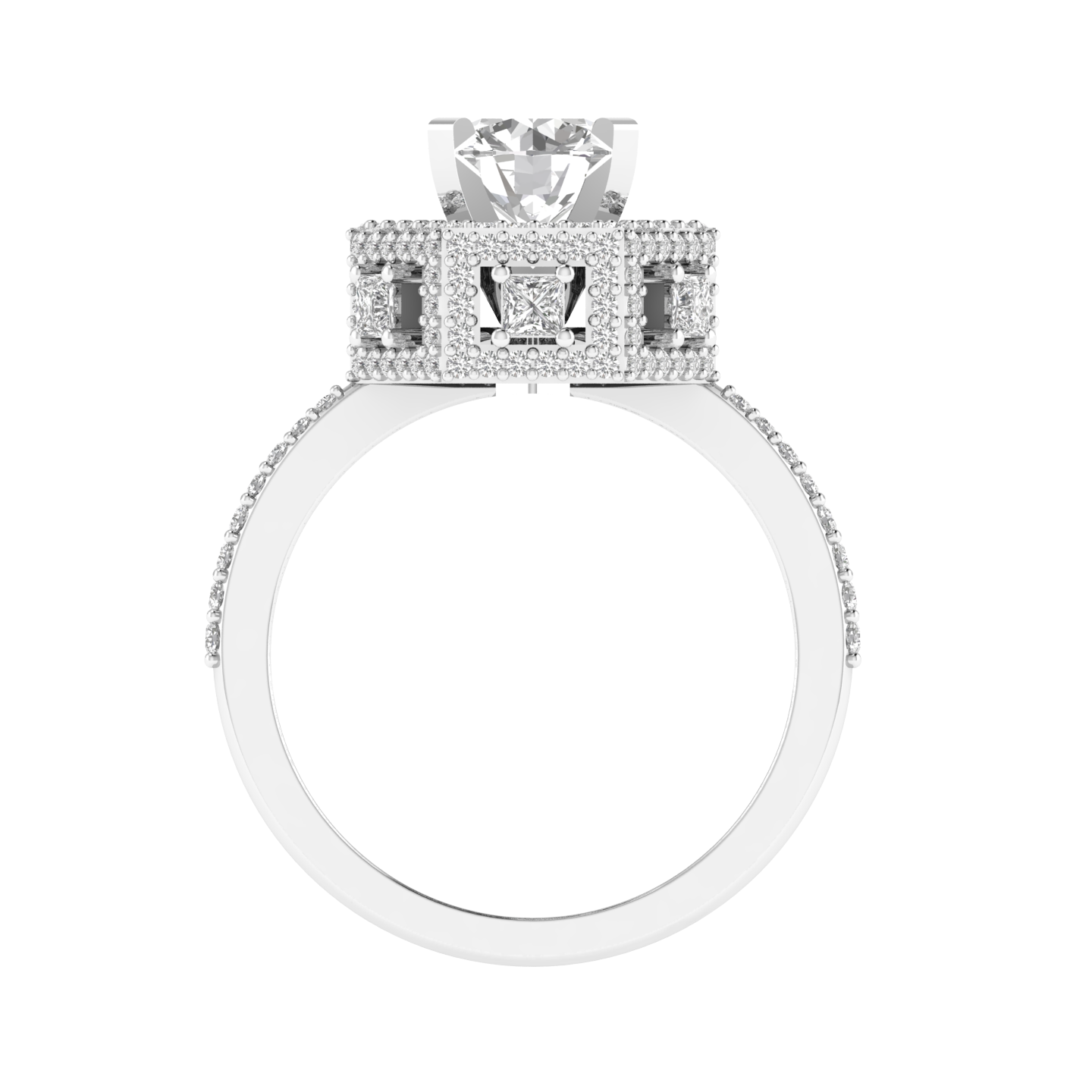 Round Cocktail Ring - White