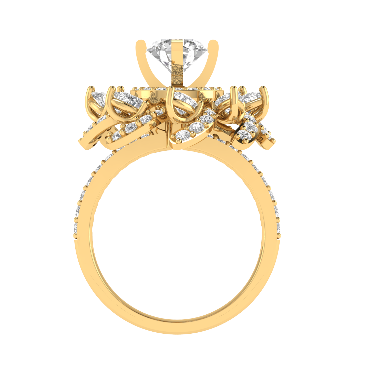 Round Flower Ring - Gold