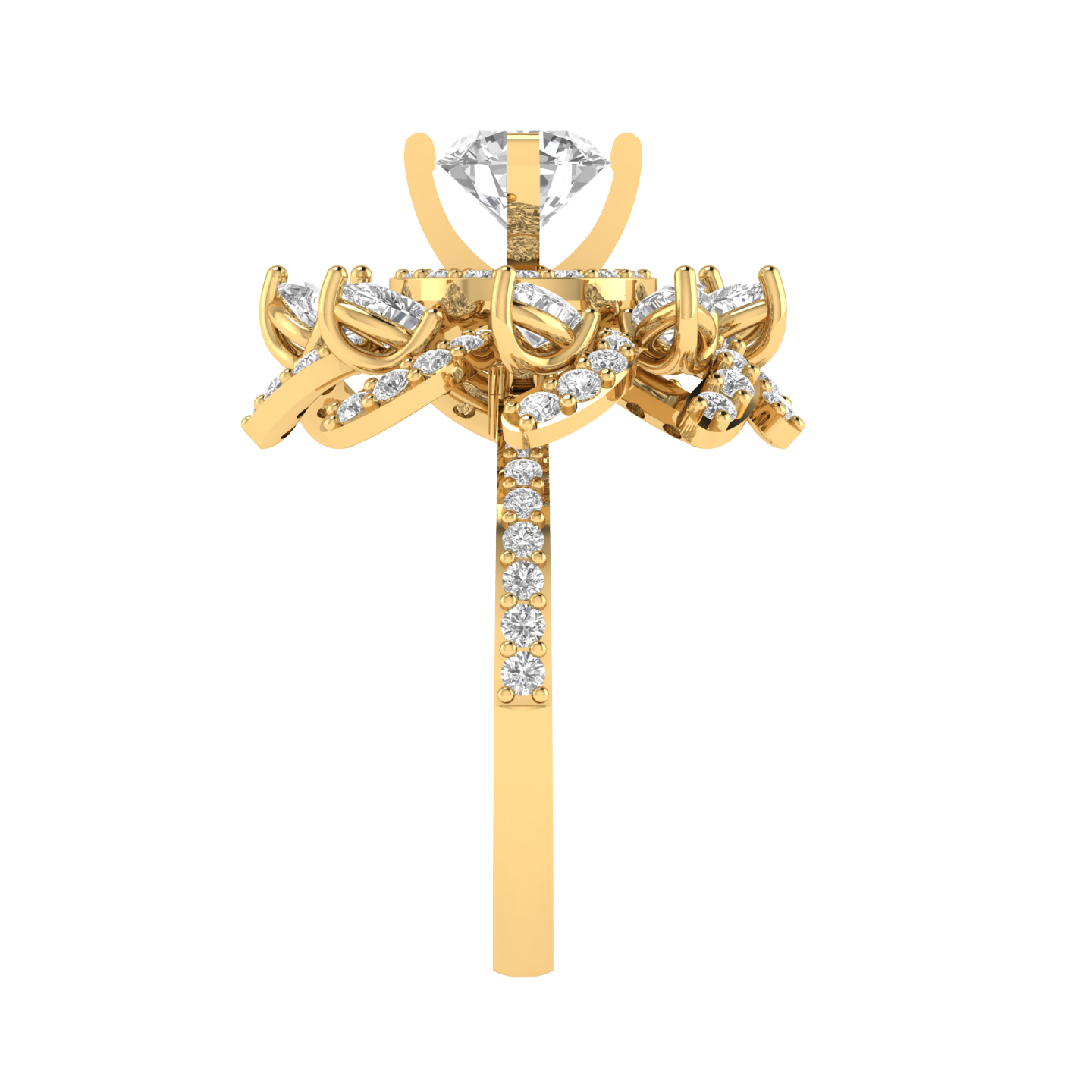 Round Flower Ring - Gold