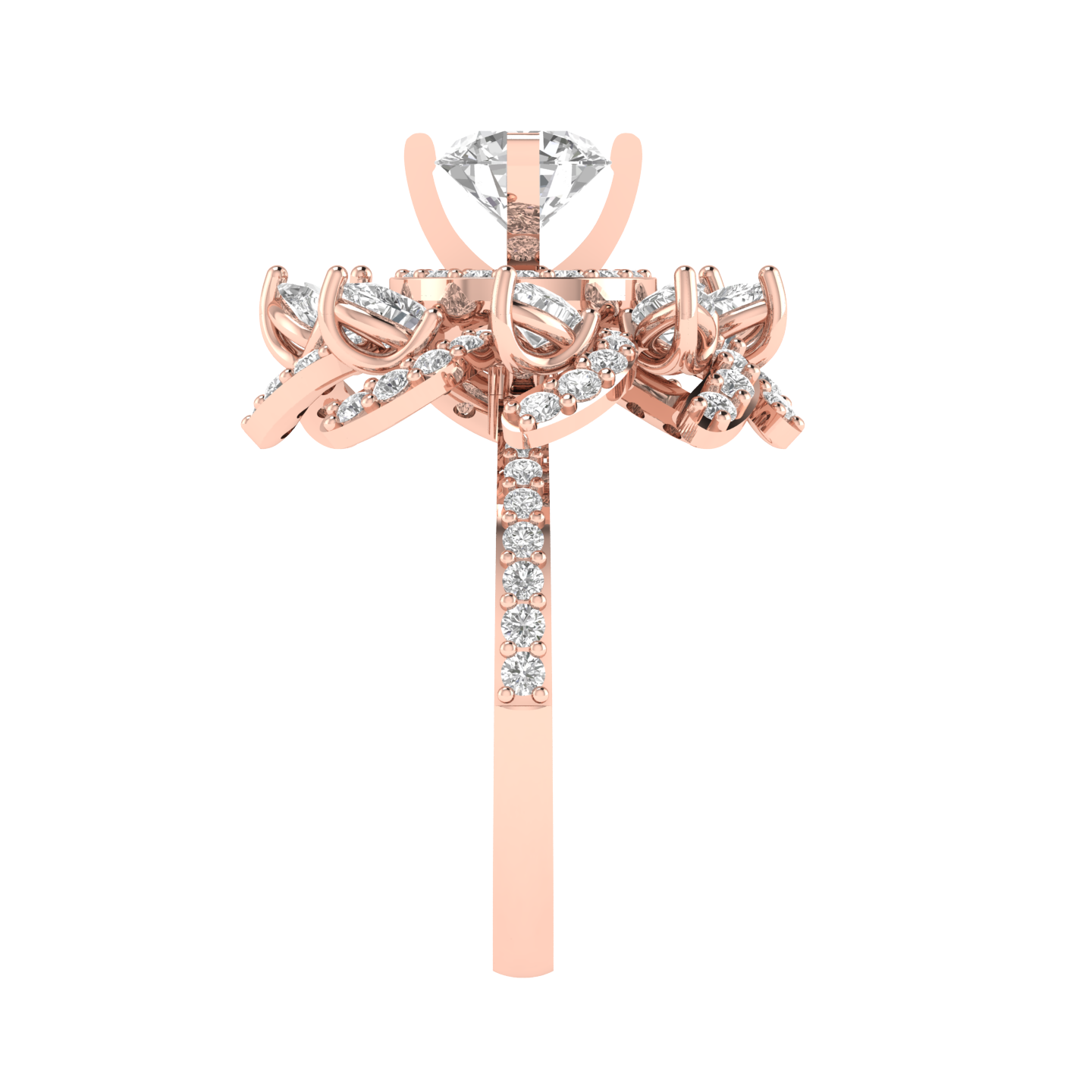 Round Flower Ring - Rose