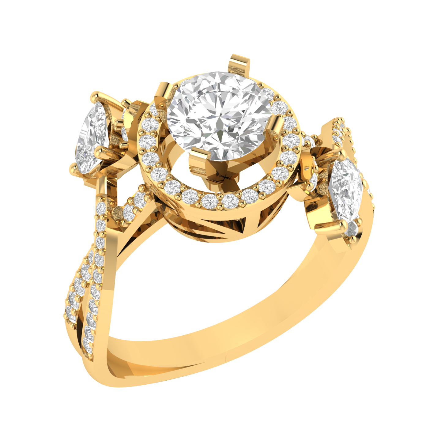 Round Lotus Ring - Gold