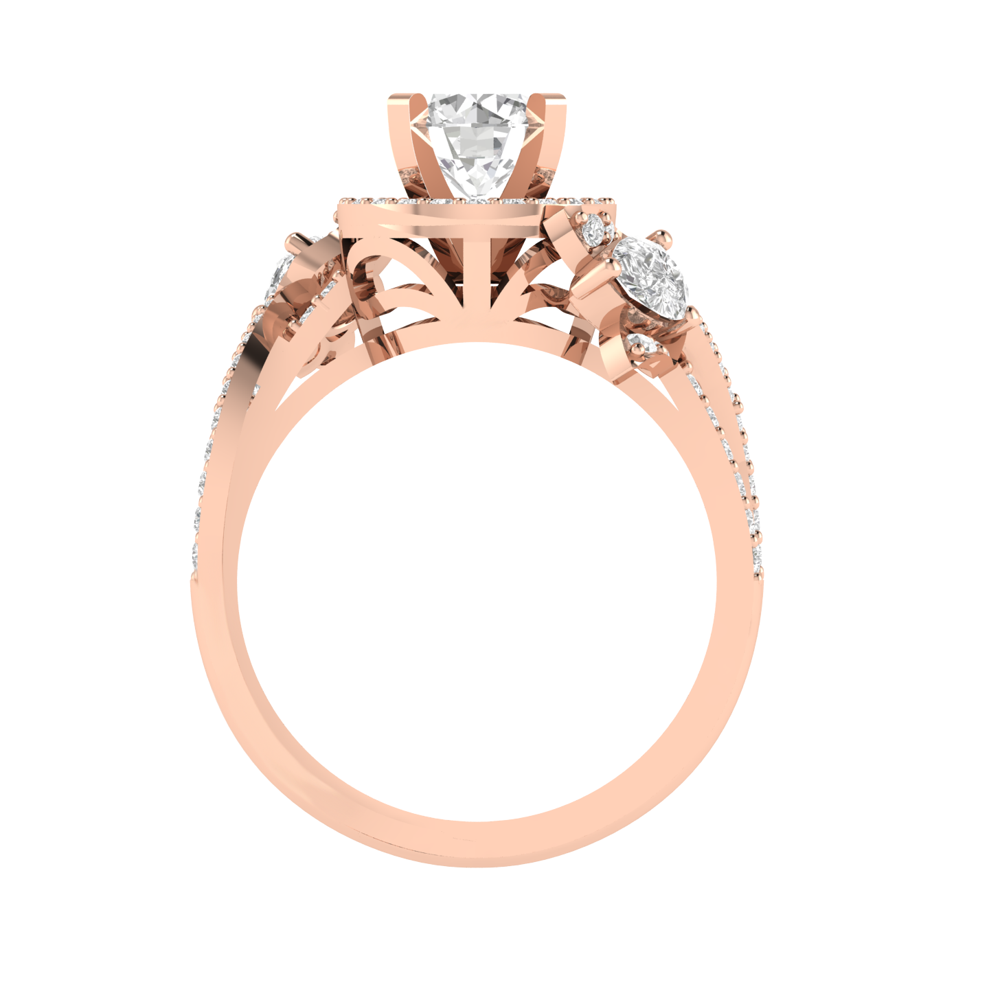 Round Lotus Ring - Rose