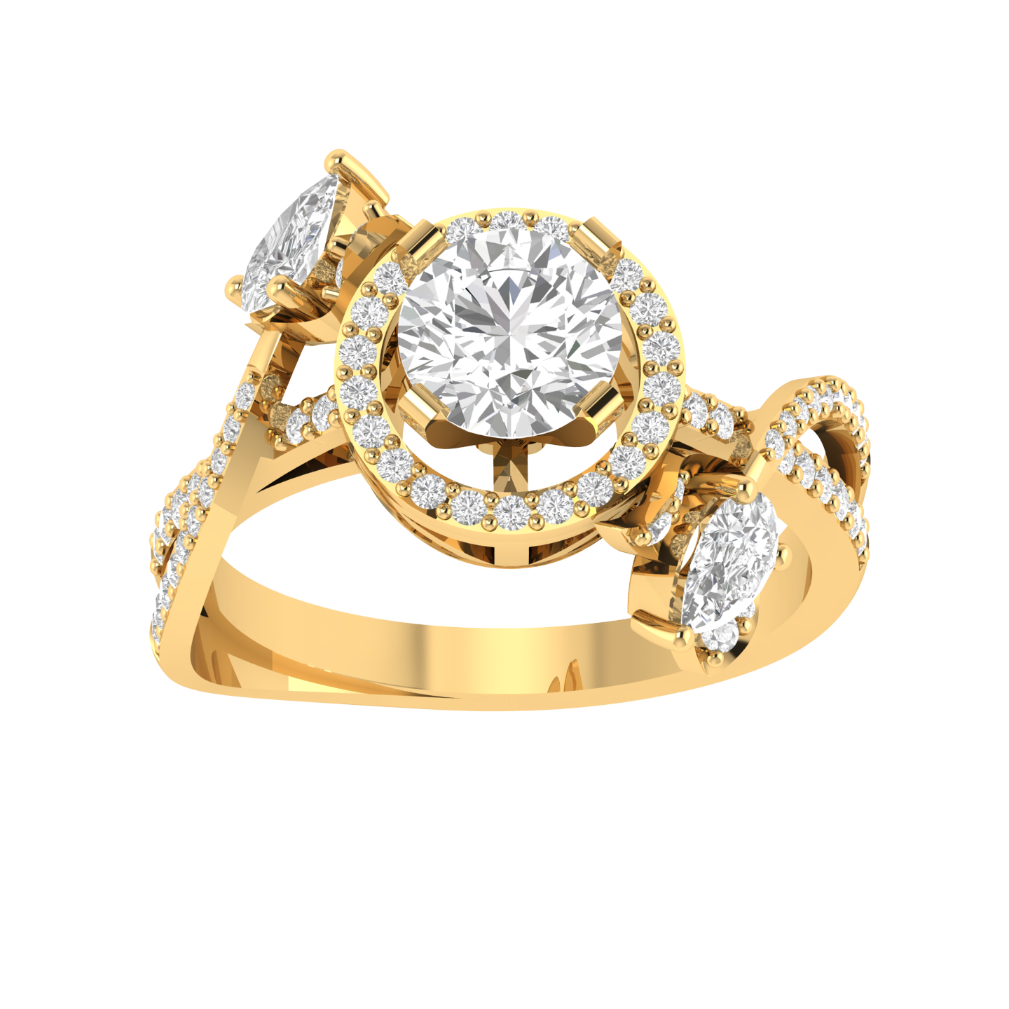 Round Lotus Ring - Gold