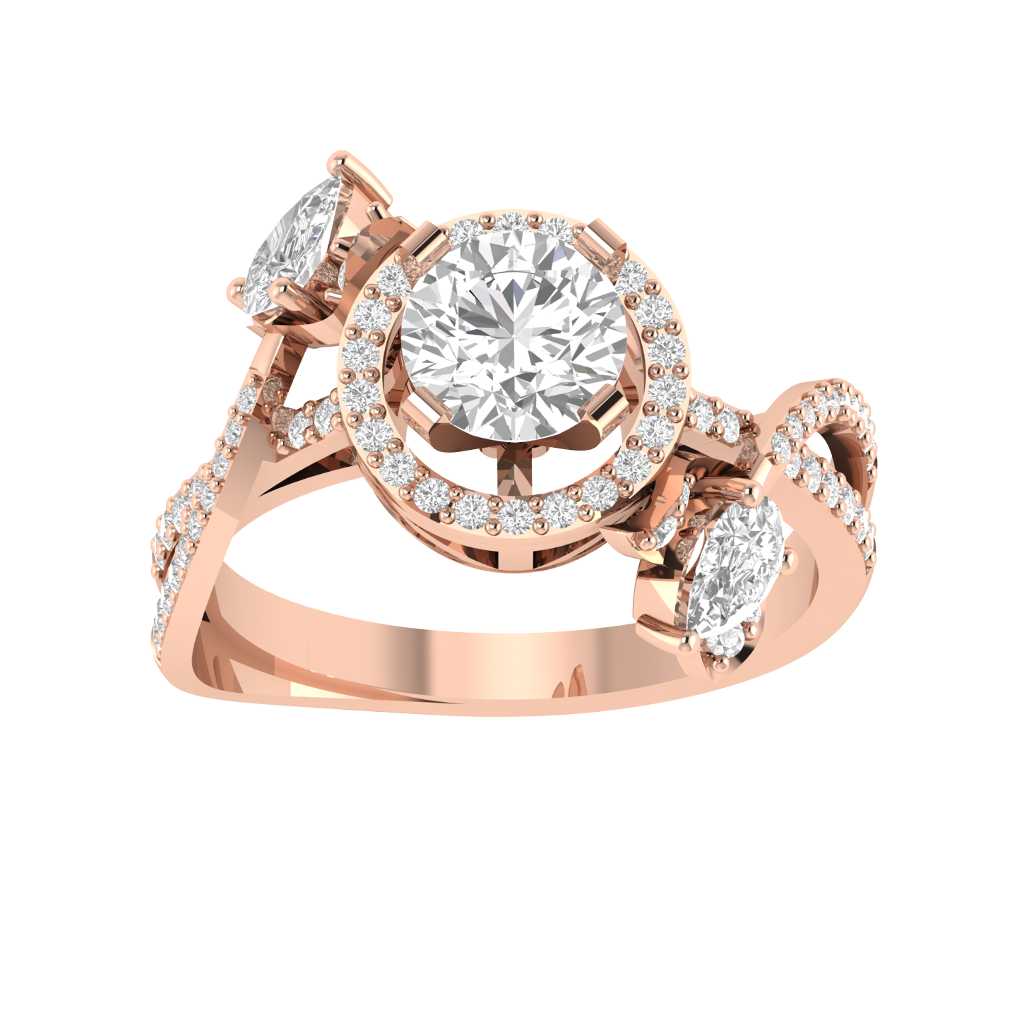 Round Lotus Ring - Rose
