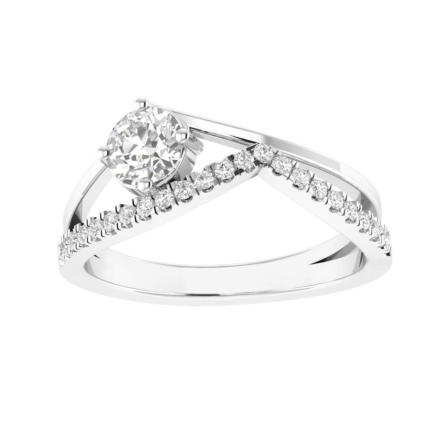 Round Split Ring - White