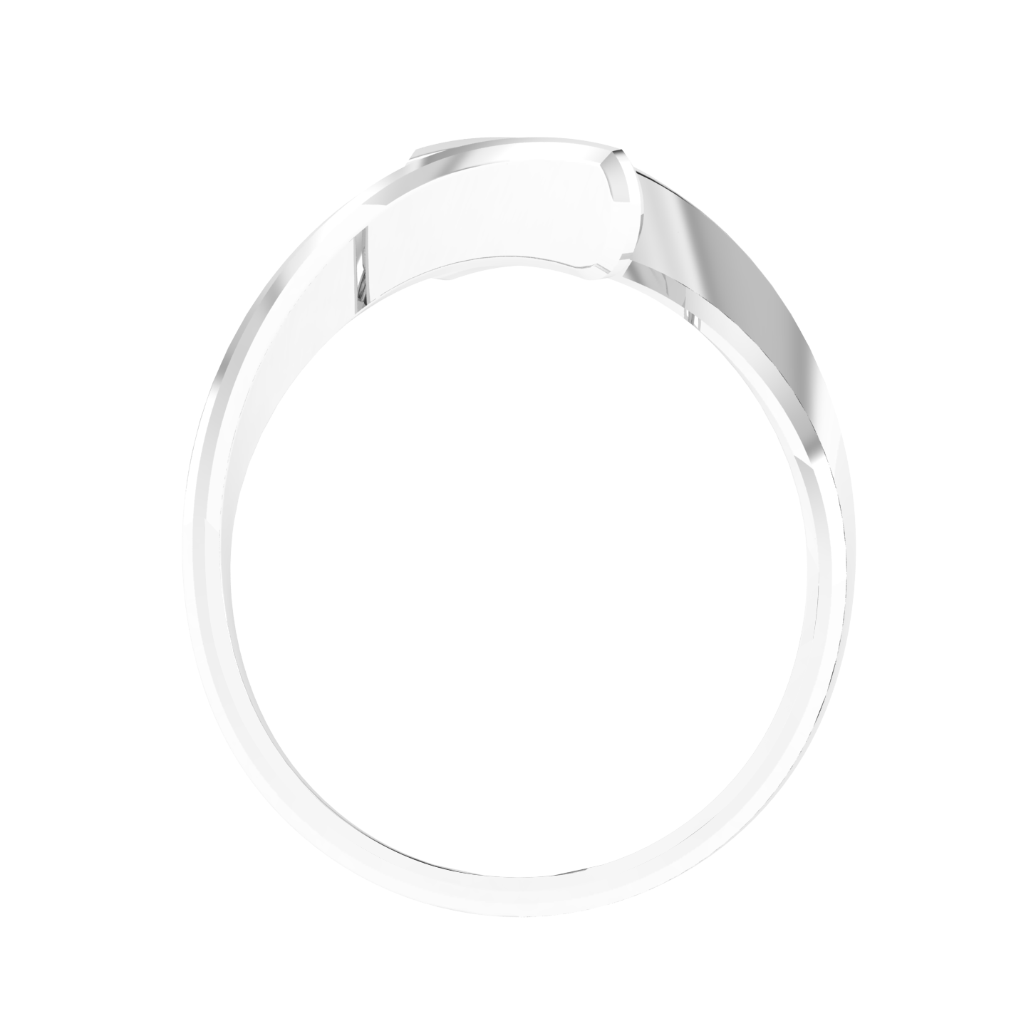 Round Split Shank Ring - White