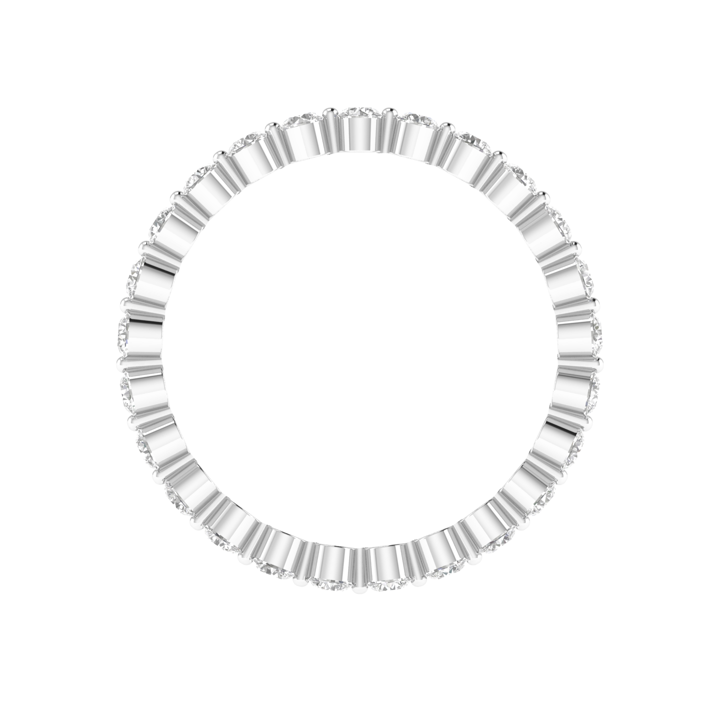 Small Round Eternity Band - White