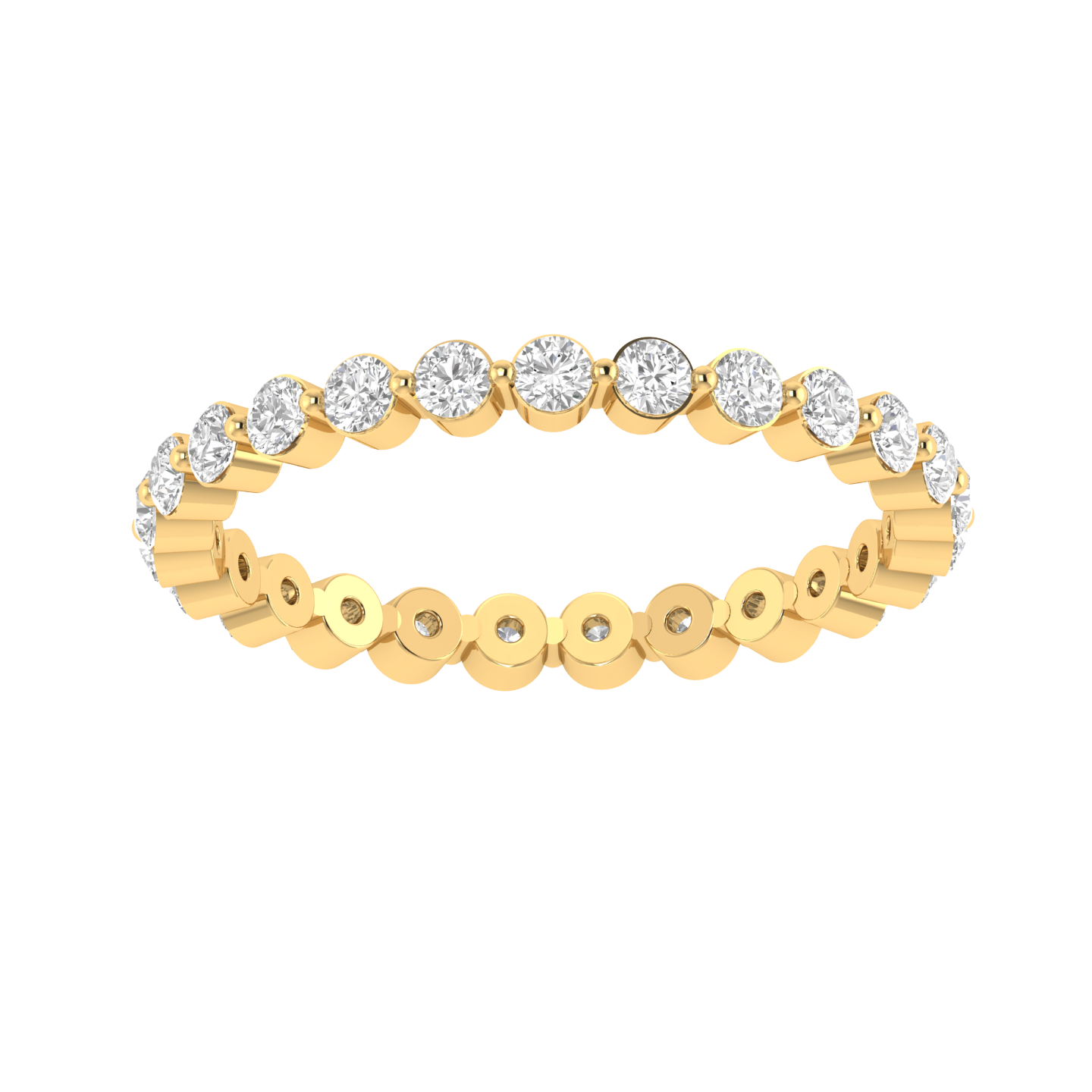 Small Round Eternity Band - Gold