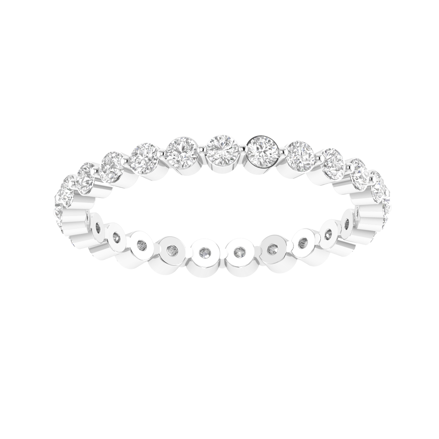 Small Round Eternity Band - White
