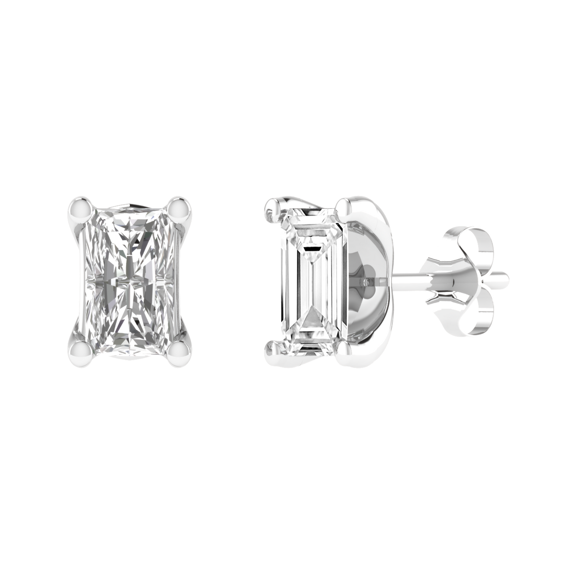 30 pointer Emerald earrings - White