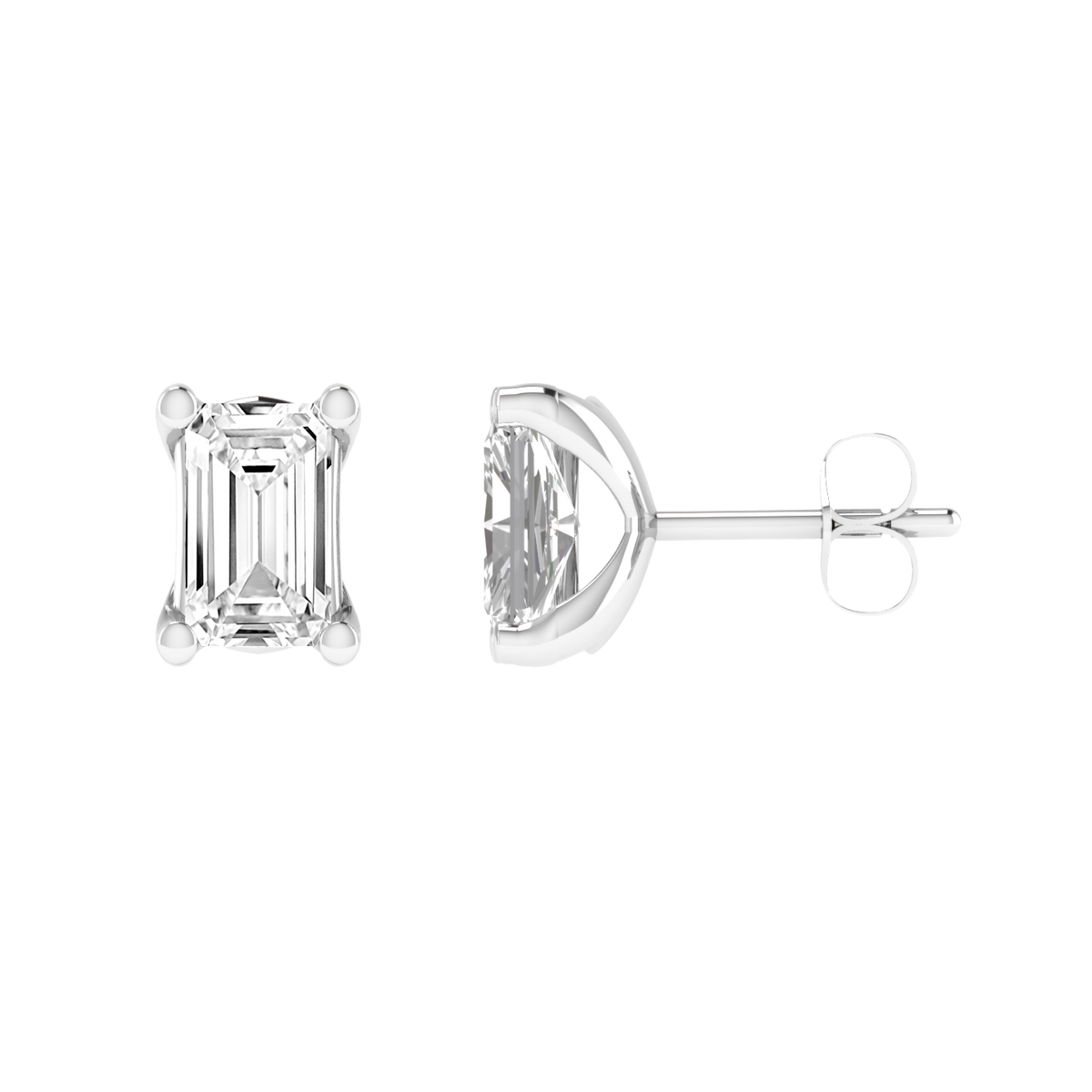 30 pointer Emerald earrings - White