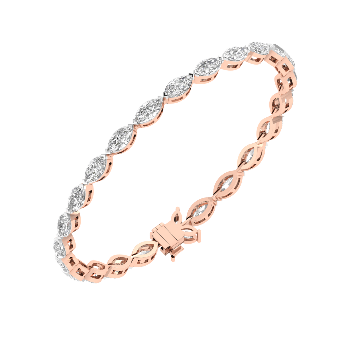 Lab Grown Classic Marquise tennis bracelet - Rose