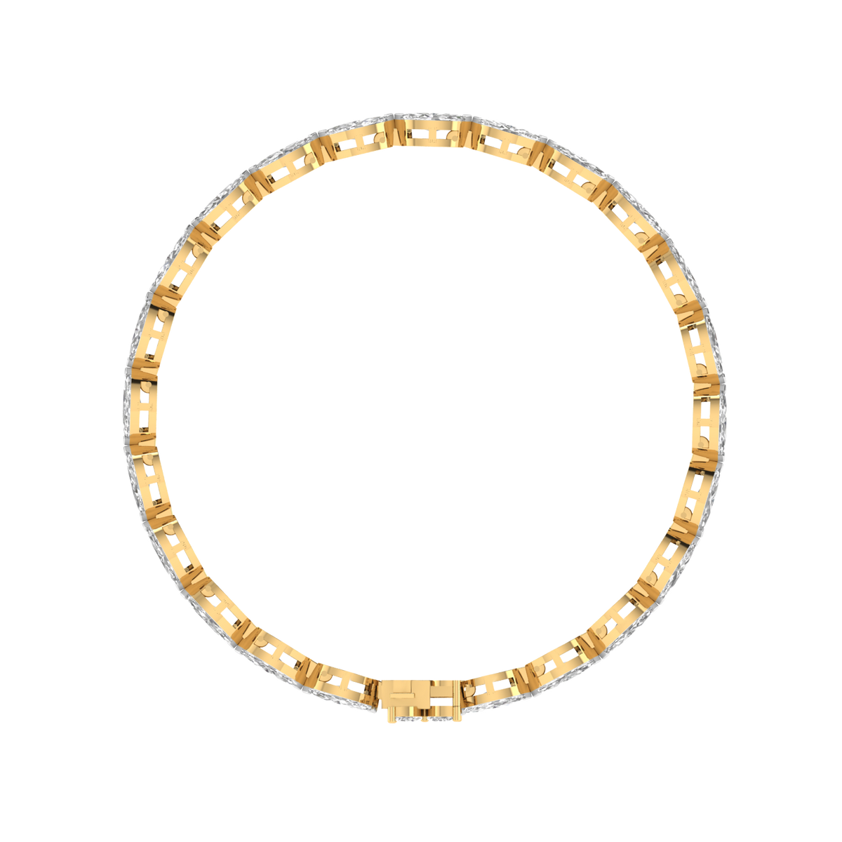 Lab Grown Classic Marquise tennis bracelet - Gold