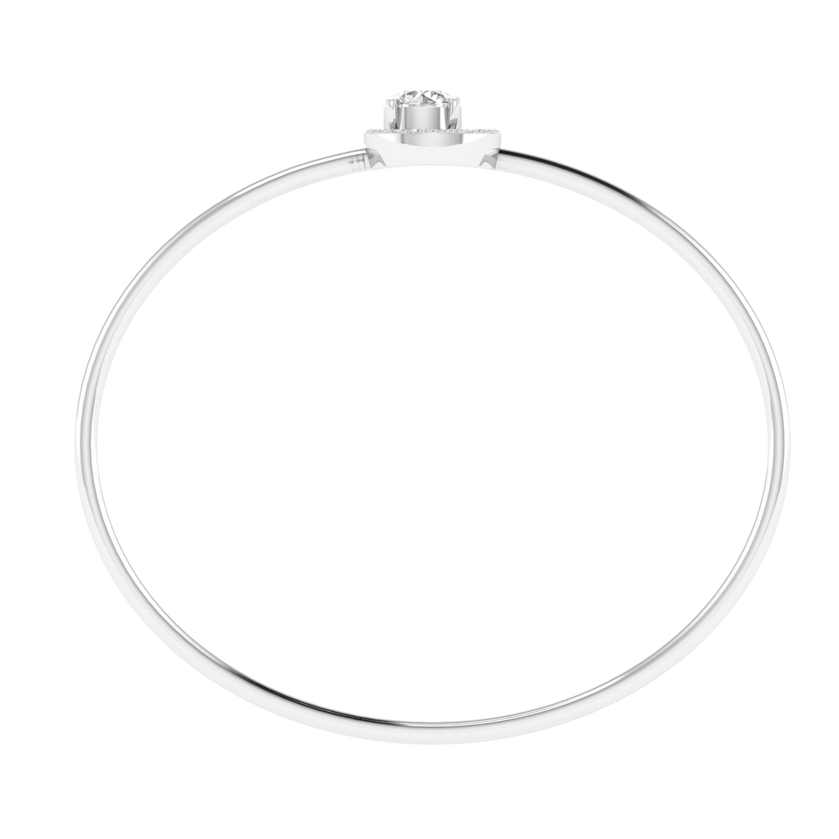 Lab Grown bottle opener Halo 1 ct pipe kada - White