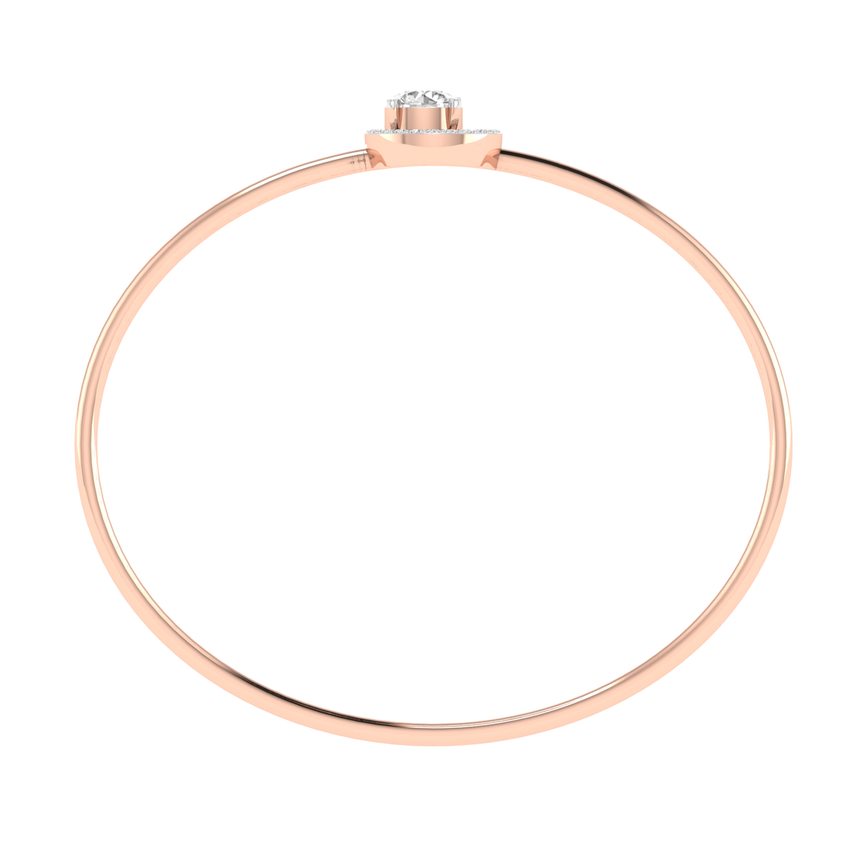 Lab Grown bottle opener Halo 1 ct pipe kada - Rose