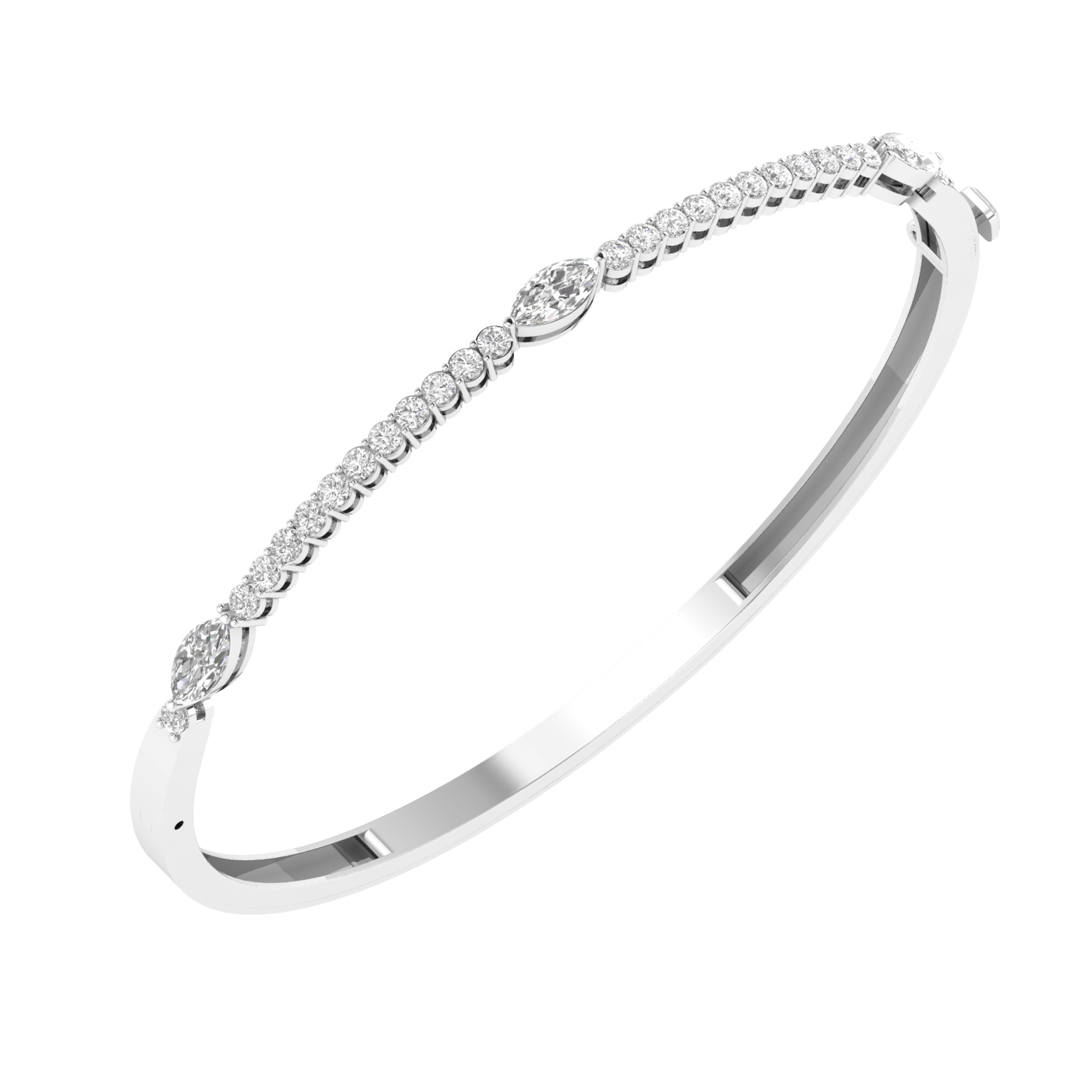 Lab Grown Round and Marquise Kada - White