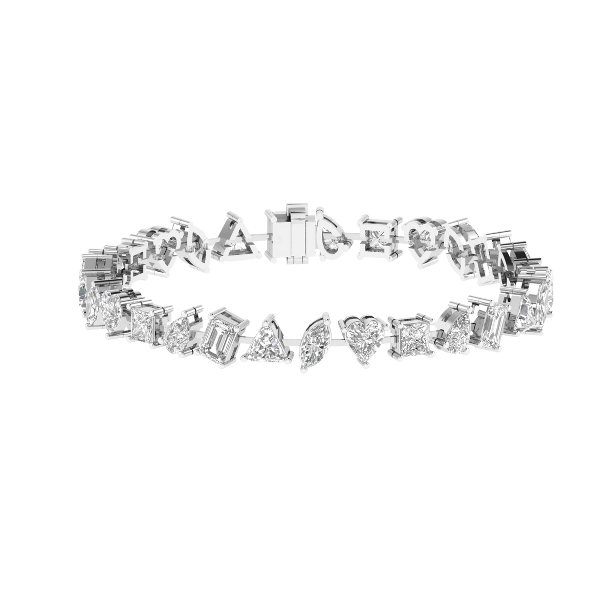 Lab Grown Multi shape bracelet - White