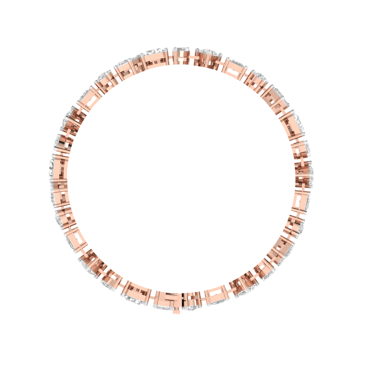 Lab Grown Multi shape bracelet - Rose