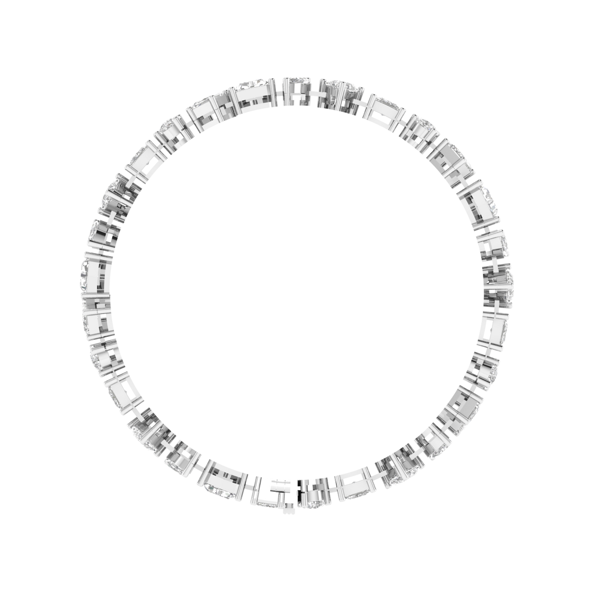 Lab Grown Multi shape bracelet - White