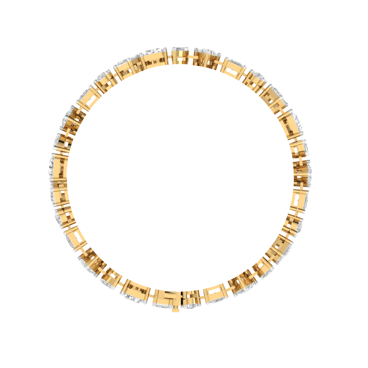Lab Grown Multi shape bracelet - Gold