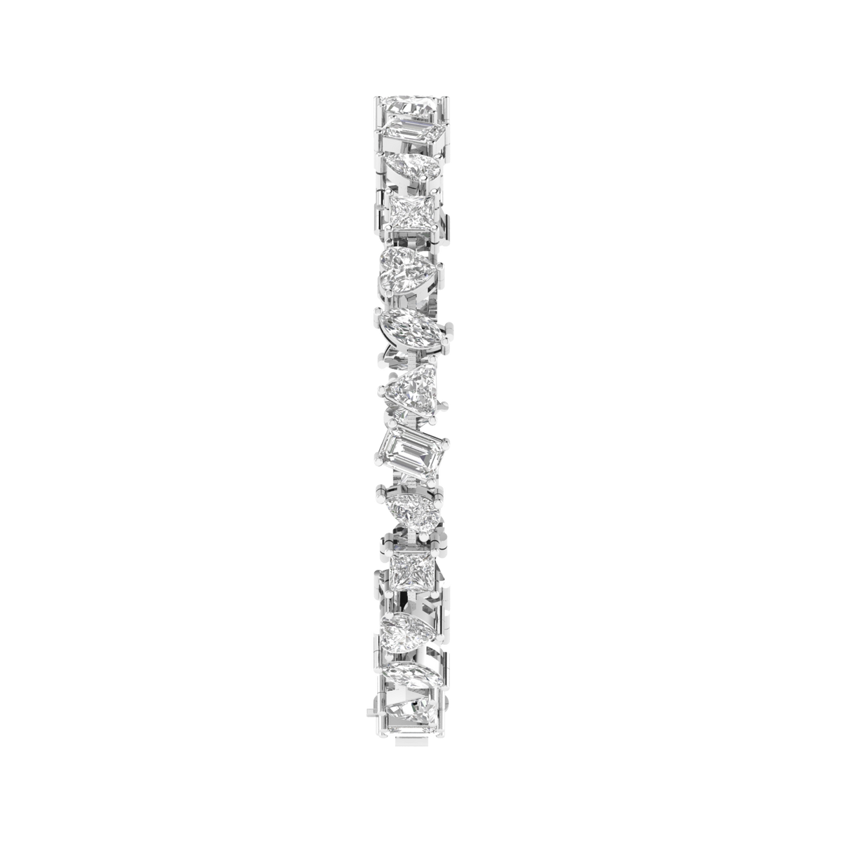 Lab Grown Multi shape bracelet - White