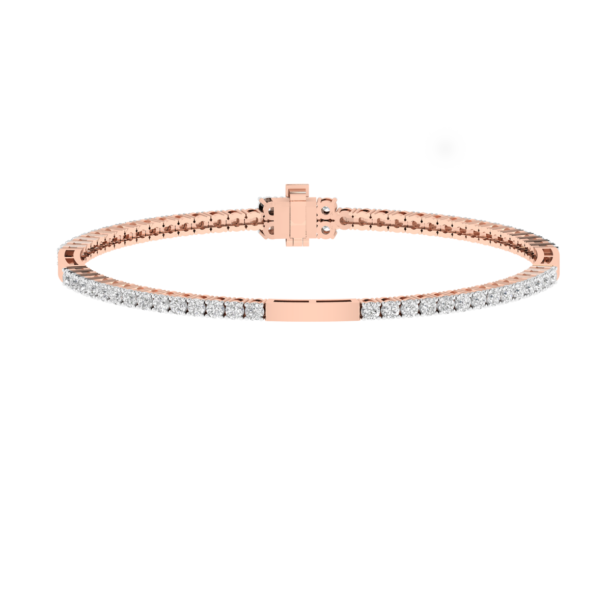 Lab Grown everyday wear 4 cent tennis bracelet - Rose