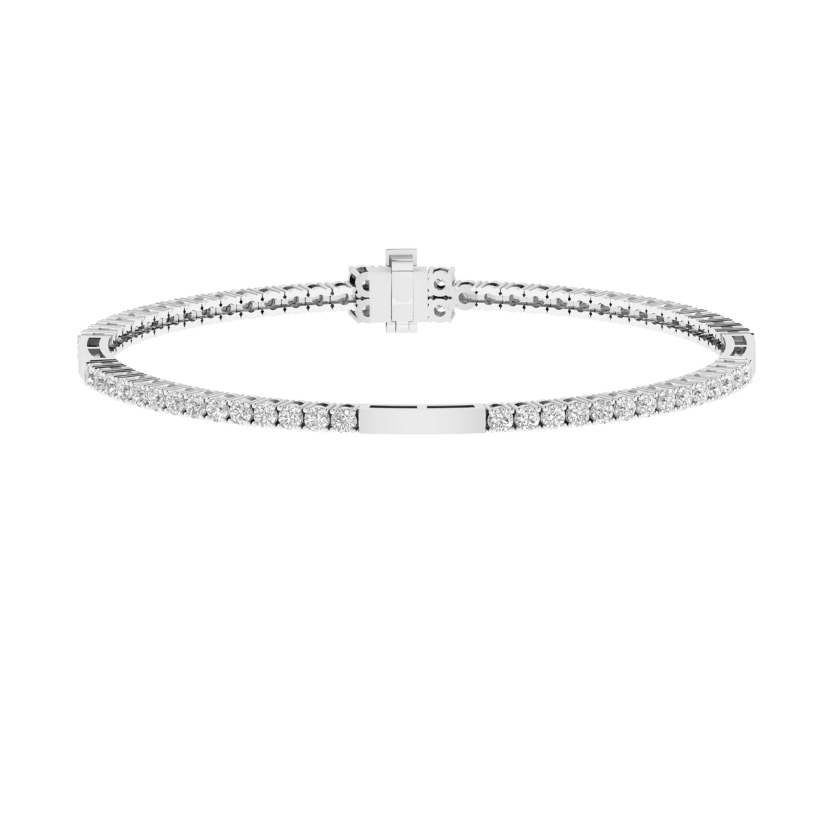 Lab Grown everyday wear 4 cent tennis bracelet - White