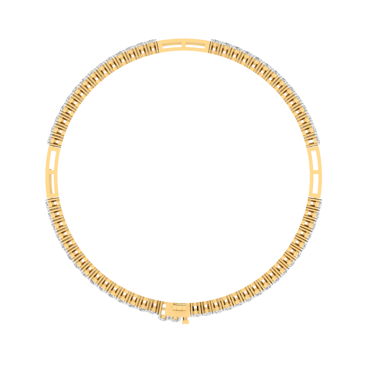 Lab Grown everyday wear 4 cent tennis bracelet - Gold