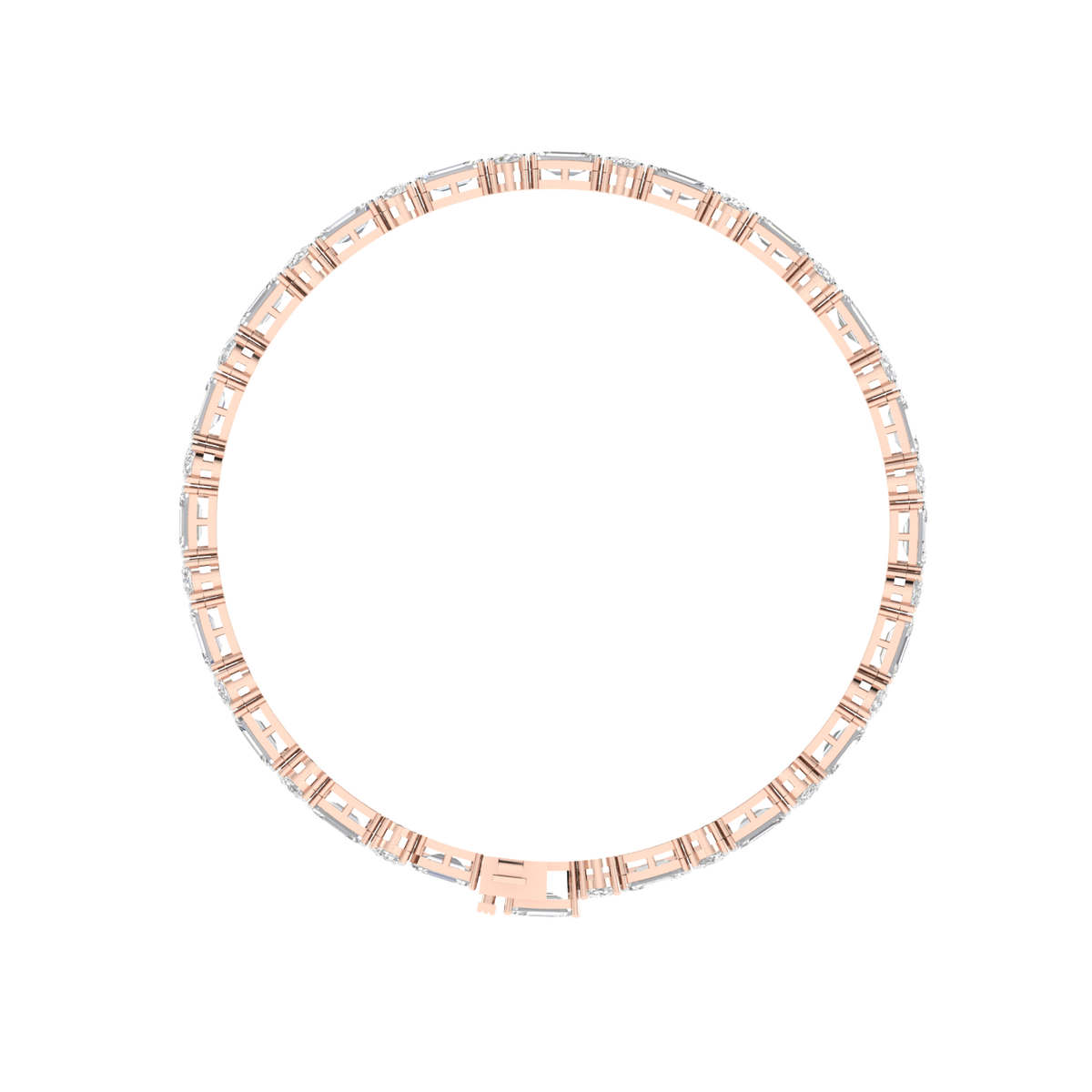 Lab Grown Emerald Oval Tennis bracelet - Rose
