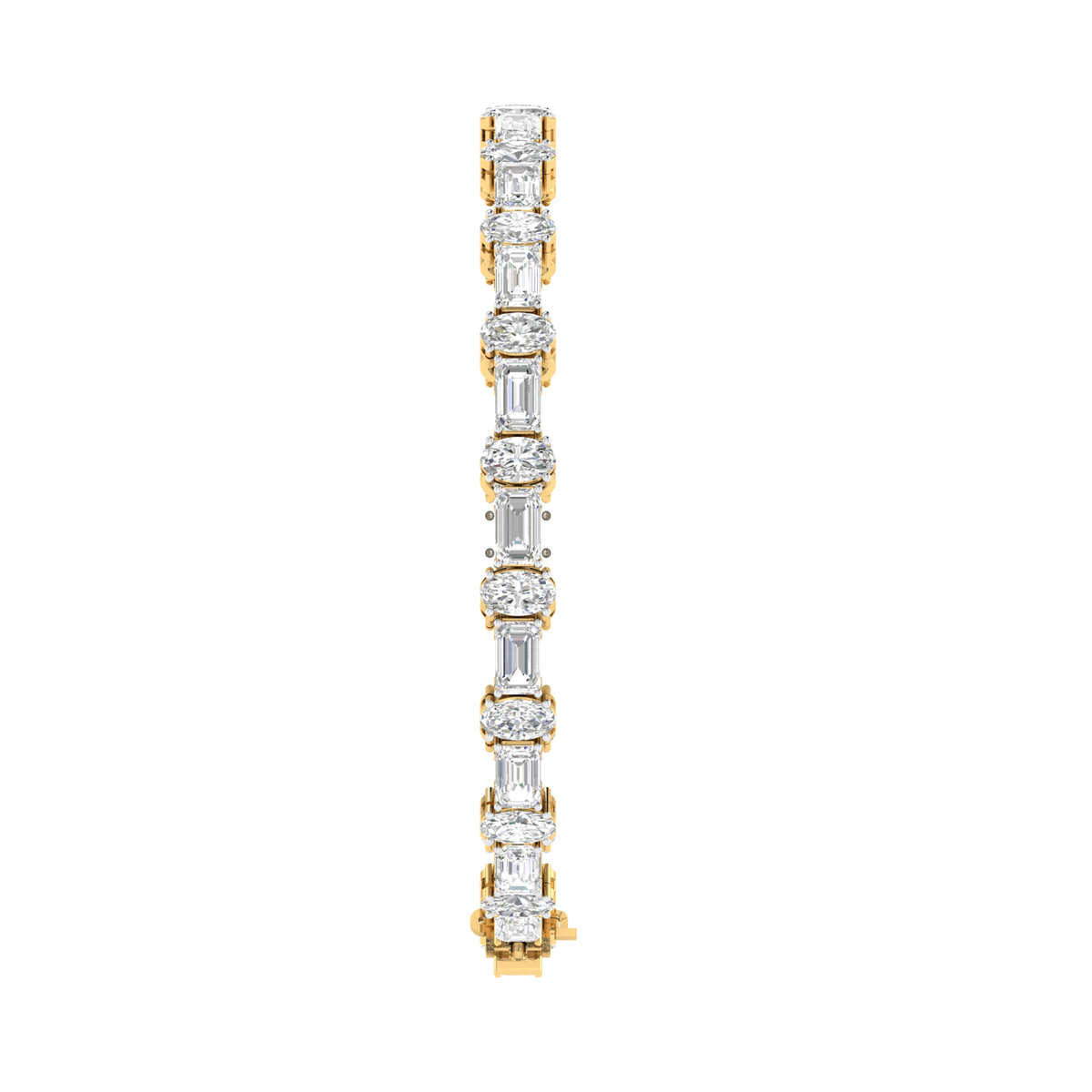 Lab Grown Emerald Oval Tennis bracelet - Gold