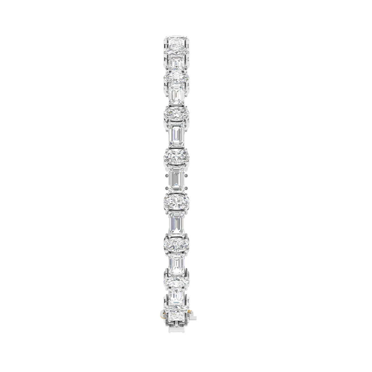 Lab Grown Emerald Oval Tennis bracelet - White