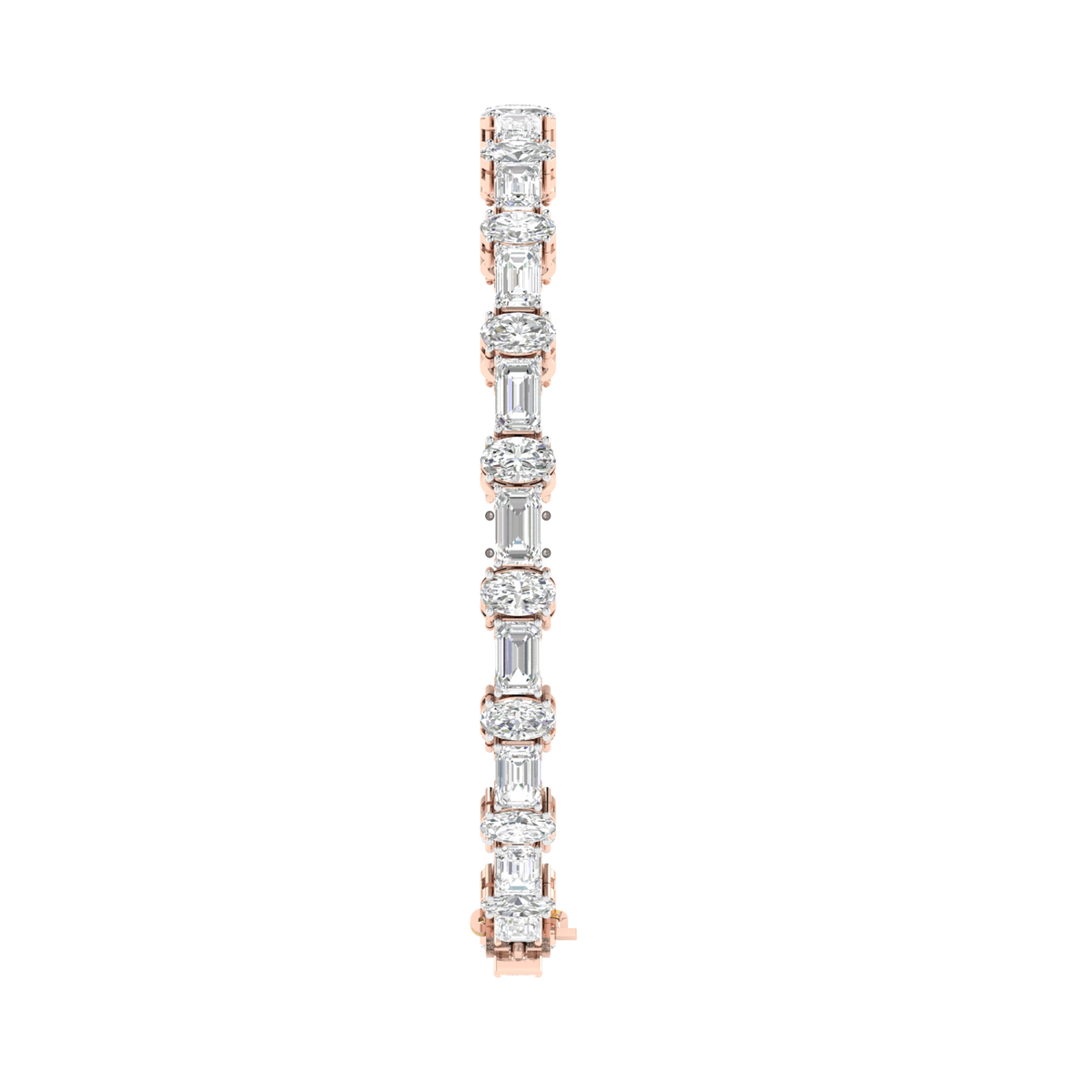 Lab Grown Emerald Oval Tennis bracelet - Rose
