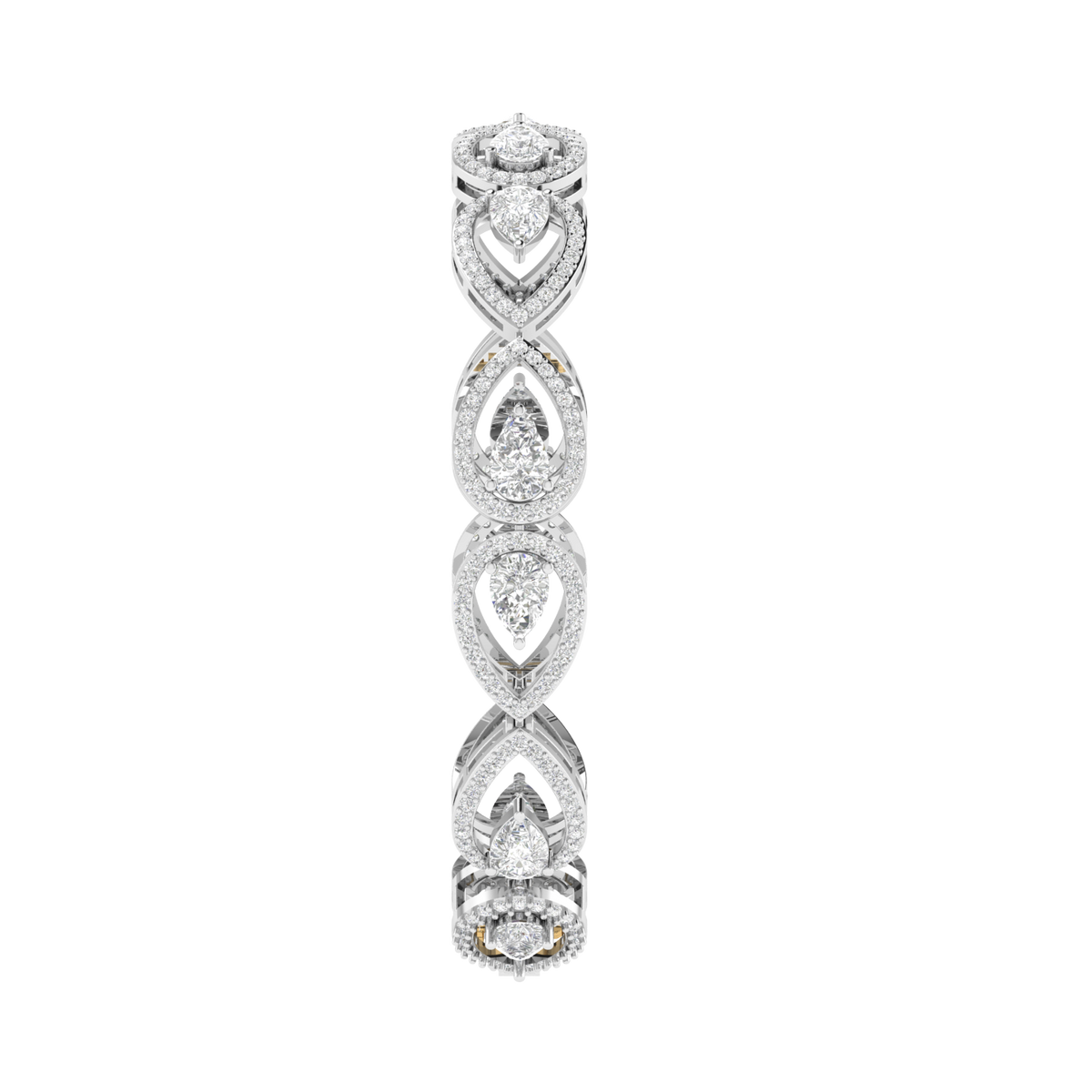Lab Grown traditional pear shape tennis bracelet - White