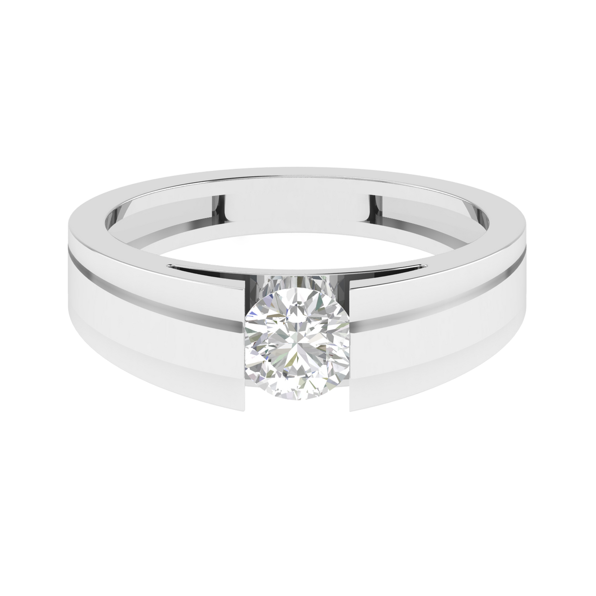 Lab Grown 70 pointer soliatire Gents Ring